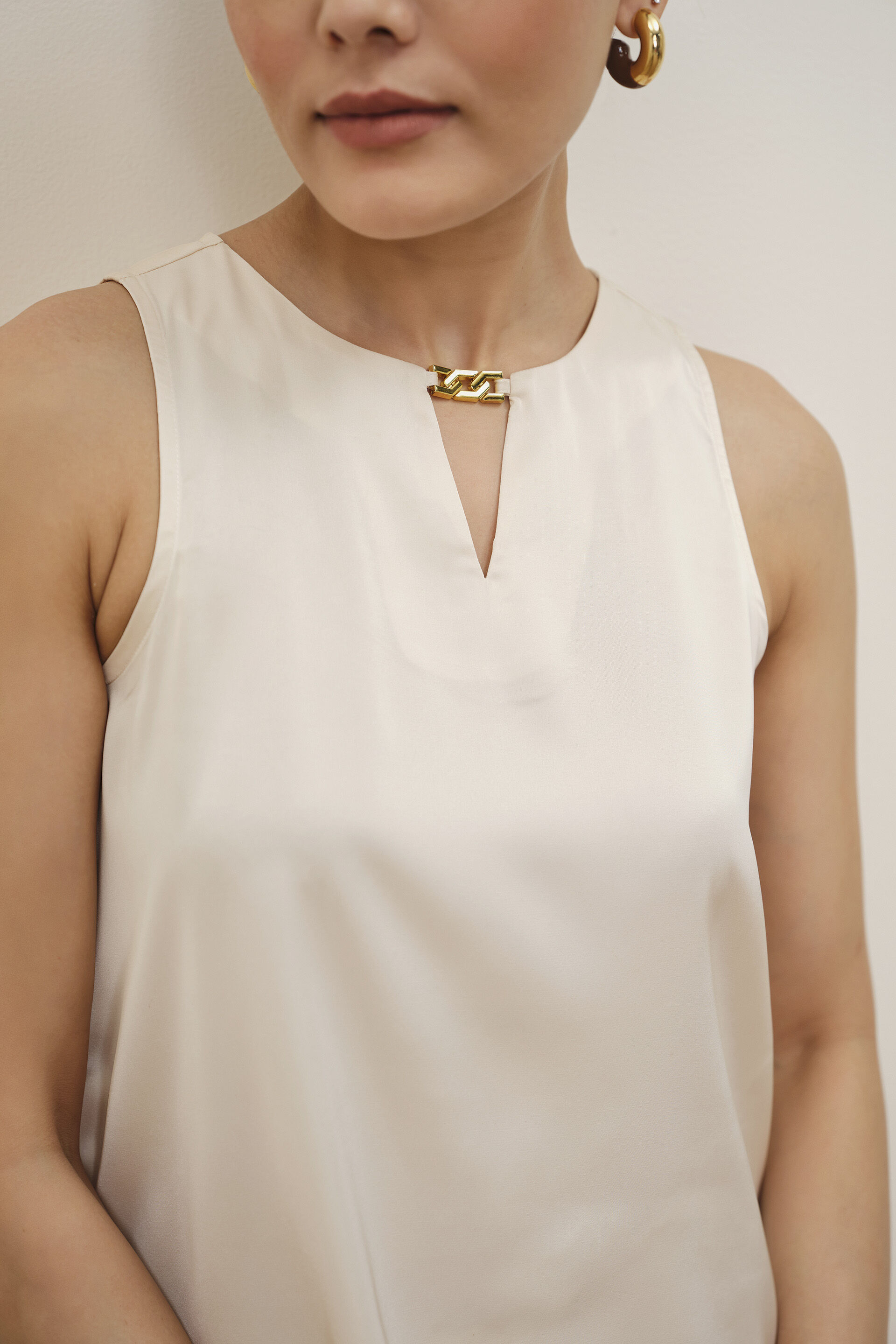 Astrid Cream Sleeveless Top, Cream, image 4